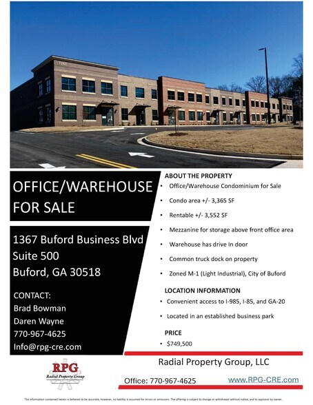 More Photos Of 1367 Buford Business Blvd, Buford Warehouse For Sale