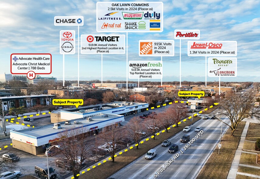 More Photos Of 9600-9652 S Pulaski Rd, Oak Lawn Freestanding For Sale