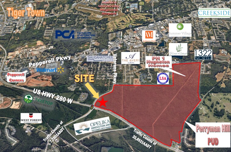 More Photos Of SW Corner of Veterans Pkwy & Hwy 280, Opelika Land For Lease