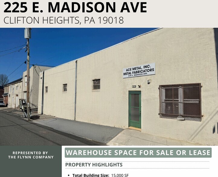 More Photos Of 225 E Madison Ave, Clifton Heights Warehouse For Sale