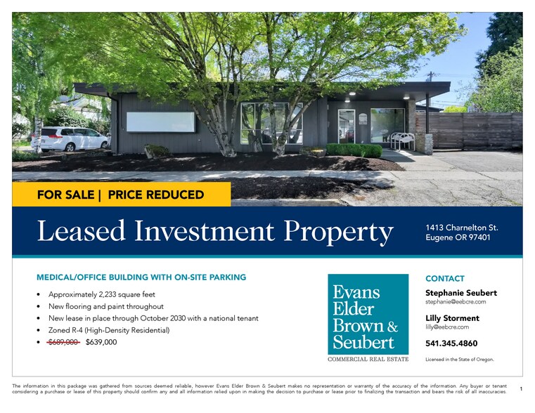 More Photos Of 1413 Charnelton St, Eugene Office For Sale