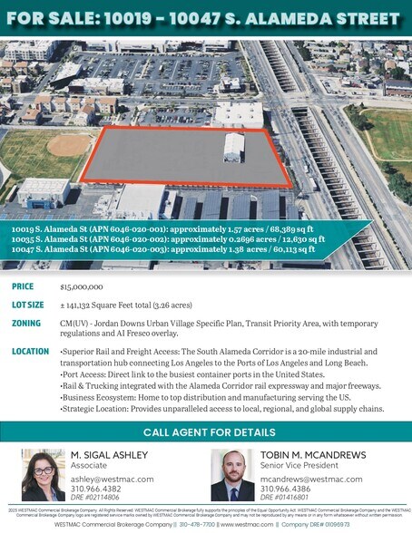 Primary Photo Of 10019-10047 South Alameda Street, Los Angeles Land For Sale