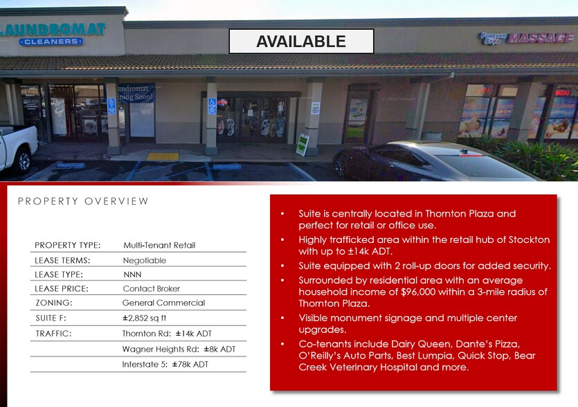 More Photos Of 9303-9304 Thornton Rd, Stockton General Retail For Lease