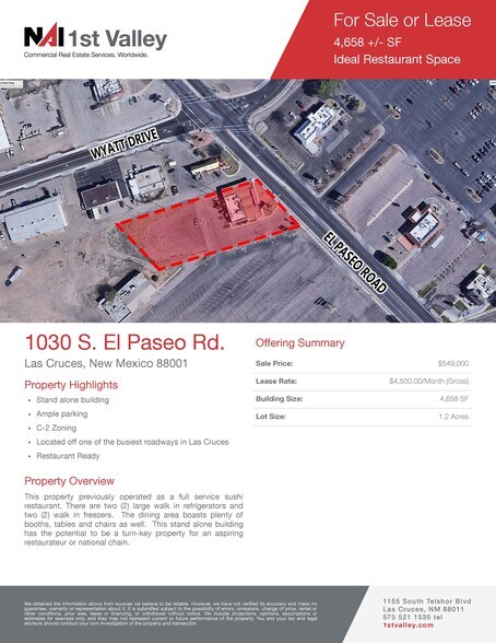 More Photos Of 1030 El Paseo Rd, Las Cruces Restaurant For Lease