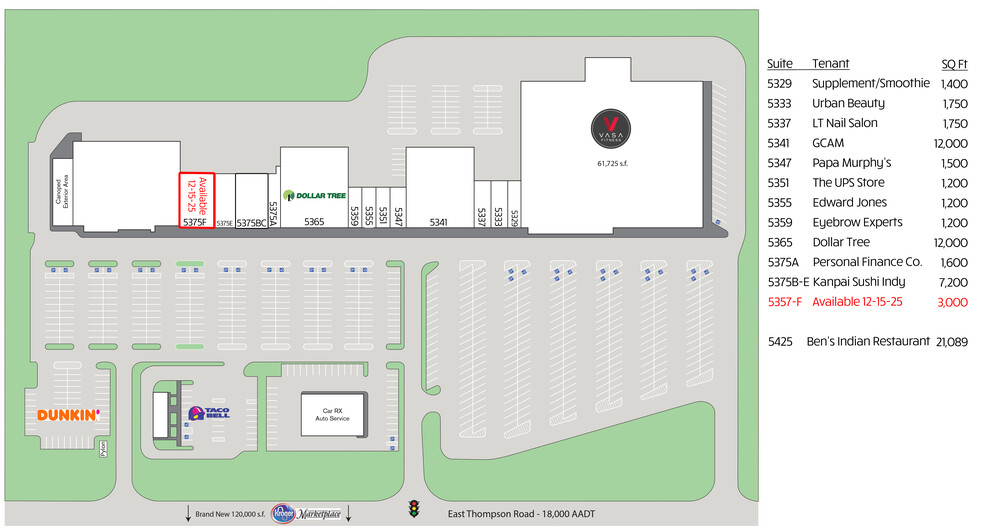 More Photos Of 5325-5359 E Thompson Rd, Indianapolis Unknown For Lease