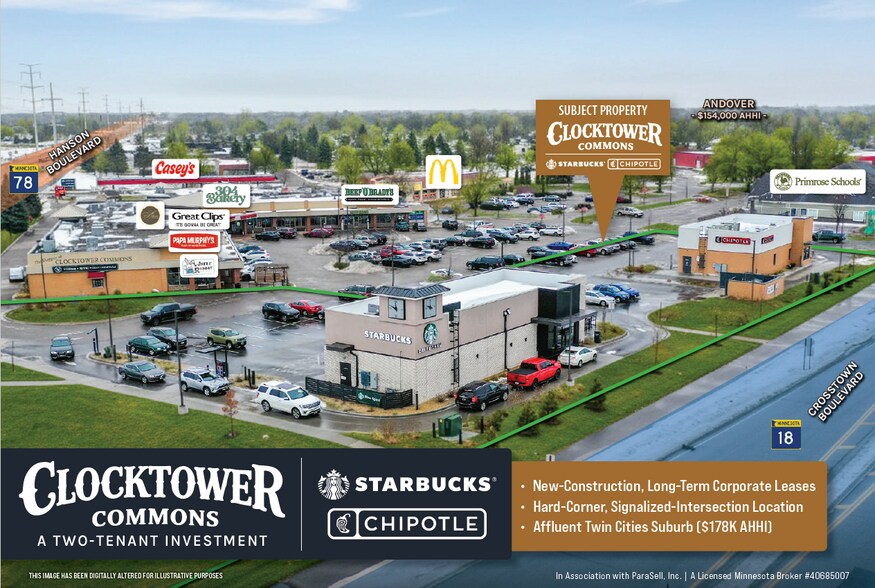 Primary Photo Of 15170 Bluebird St NW, Andover Fast Food For Sale