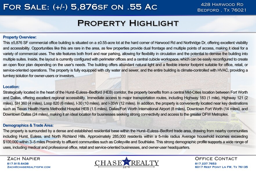 More Photos Of 428 Harwood Rd, Bedford Medical For Sale