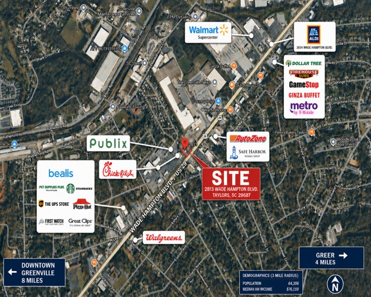More Photos Of 2813 Wade Hampton Blvd, Taylors Storefront Retail Office For Sale
