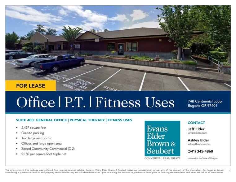 More Photos Of 74B Centennial Loop, Eugene Medical For Lease