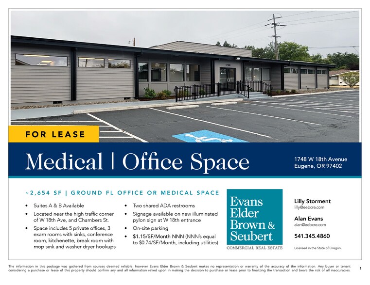 More Photos Of 1748 W 18th Ave, Eugene Medical For Lease