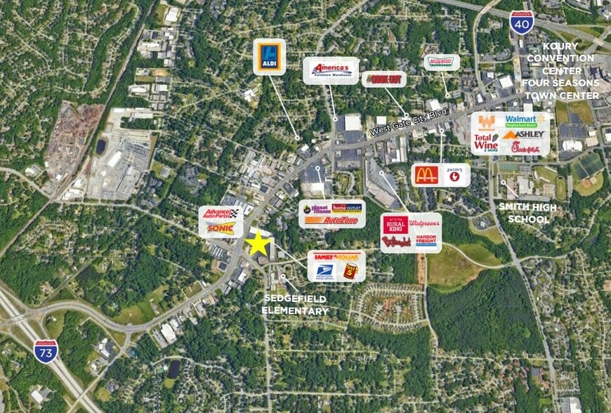 More Photos Of 4605-4619 W Gate City Blvd, Greensboro General Retail For Lease