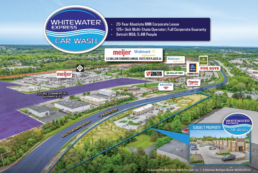 Primary Photo Of 2603 S Adams Rd, Rochester Hills Carwash For Sale