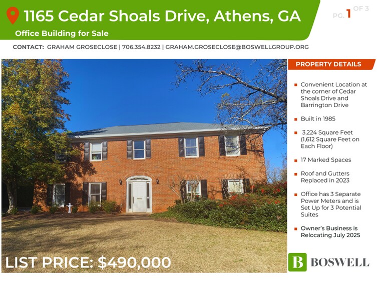 More Photos Of 1165 Cedar Shoals Dr, Athens Loft Creative Space For Sale