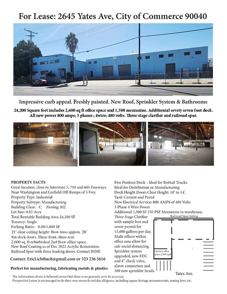 More Photos Of 2645 Yates Ave, Commerce Distribution For Lease