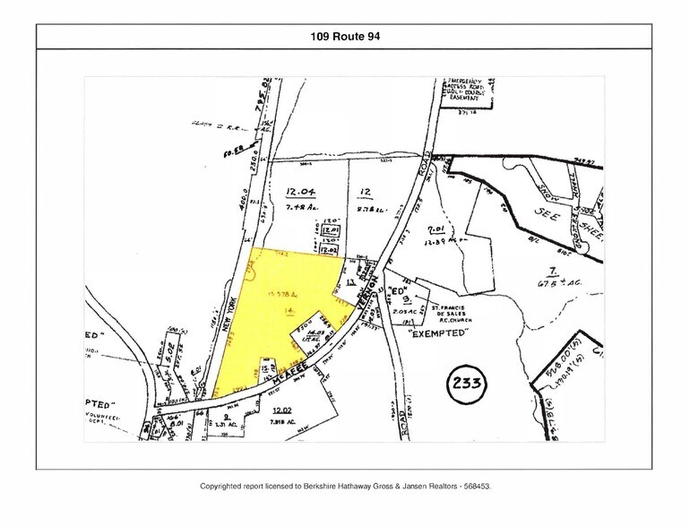 More Photos Of 109 Route 94, Vernon Land For Sale