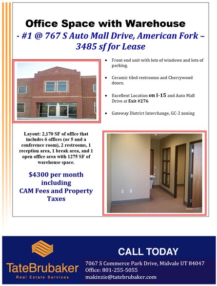 More Photos Of 767 S Auto Mall Dr, American Fork Warehouse For Lease