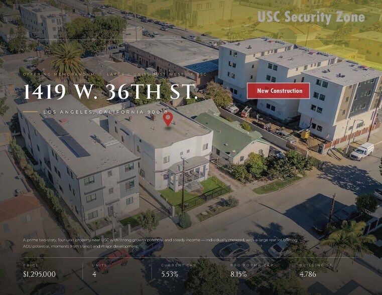 Primary Photo Of 1419 W 36th St, Los Angeles Apartments For Sale