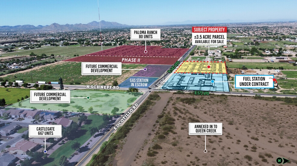 Primary Photo Of NWC Ocotillo Rd & Schnepf Rd, San Tan Valley Land For Sale