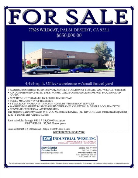 More Photos Of 77825 Wildcat Dr, Palm Desert Light Manufacturing For Lease