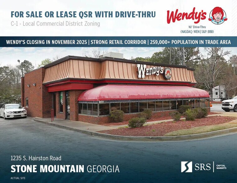 Primary Photo Of 1235 S Hairston Rd, Stone Mountain Fast Food For Sale