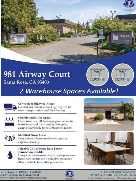 More Photos Of 981 Airway Ct, Santa Rosa Warehouse For Lease