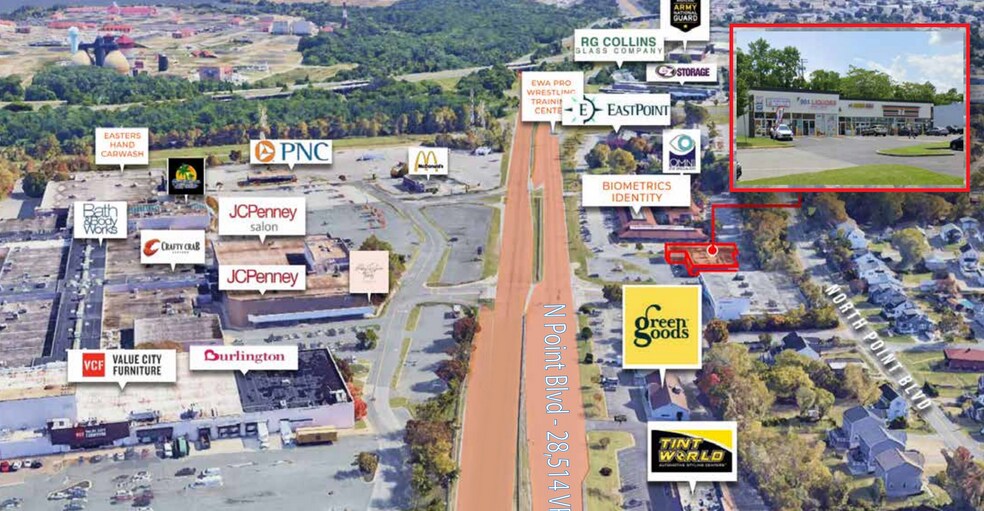 More Photos Of 901 North Point Blvd, Baltimore Freestanding For Lease