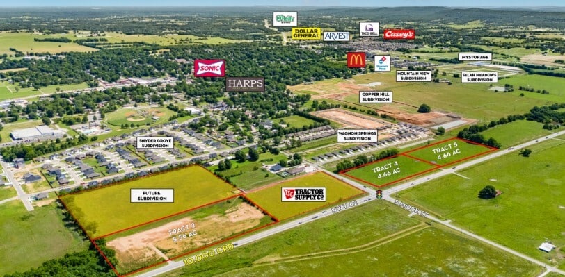Primary Photo Of Tracts 2-5 Hwy 62 & S Mock St, Prairie Grove Land For Sale