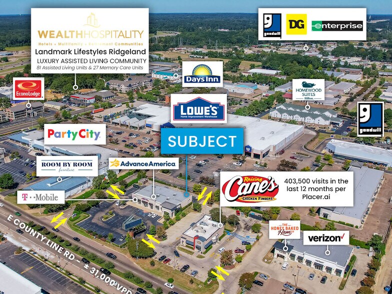 More Photos Of 920 E County Line Rd, Ridgeland Freestanding For Lease