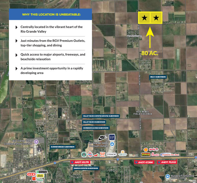 Primary Photo Of Mile 2 E. Rd. and Mile 10 N. Rd. Rd @ Mile 2 1/2 E. Rd, Mercedes Land For Sale