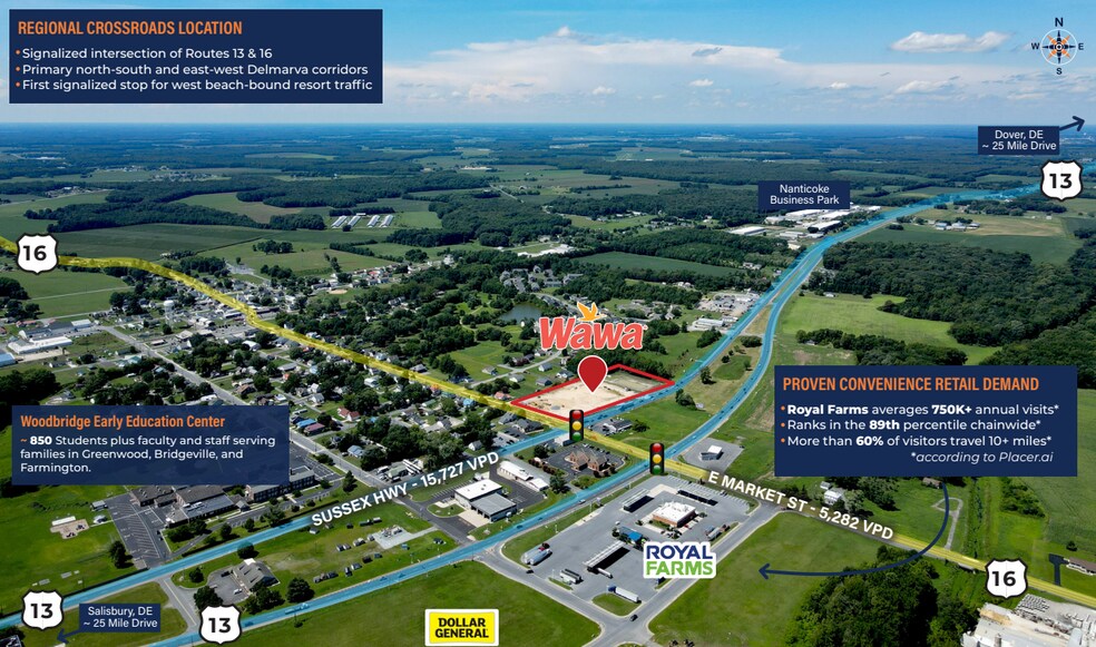 Primary Photo Of NWC OF SUSSEX HWY & EAST MARKET ST GREENWOOD, DE 19950, Greenwood Service Station For Sale