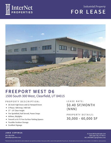 More Photos Of 1500 S 300 W, Clearfield Warehouse For Lease