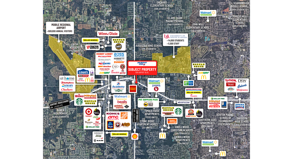 More Photos Of 7081 Airport Blvd, Mobile Freestanding For Sale