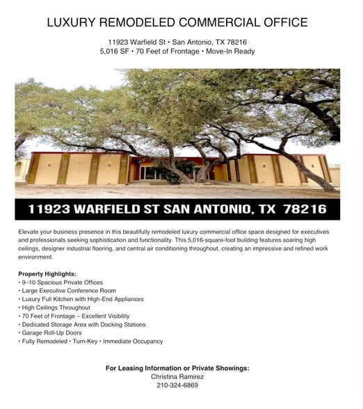 Primary Photo Of 11923 Warfield St, San Antonio Service For Lease