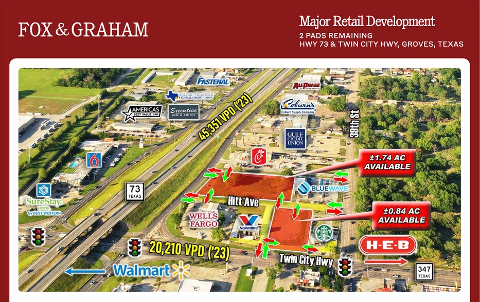 Primary Photo Of Highway 73 @ Twin City Highway, Groves Land For Lease