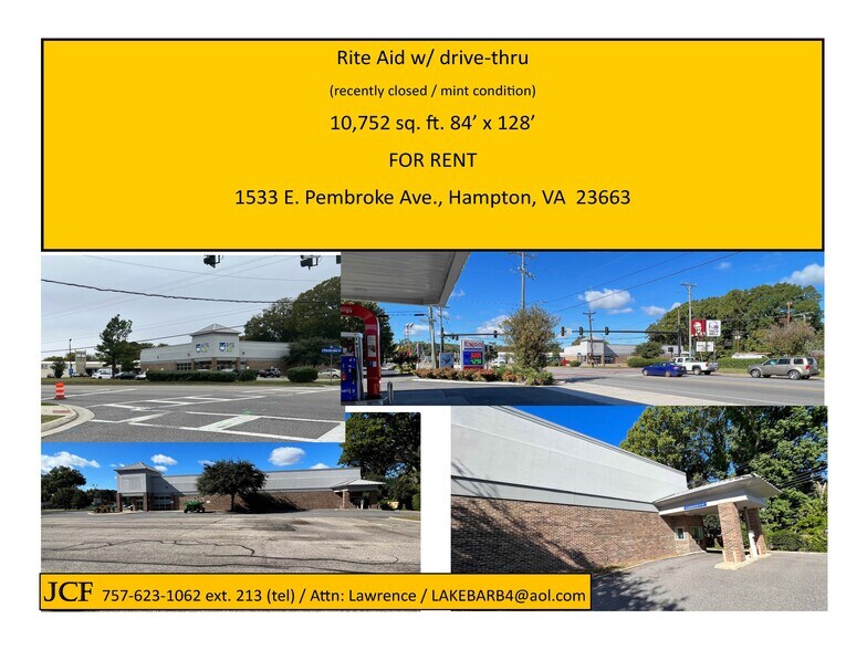 More Photos Of 1533 E Pembroke Ave, Hampton Drugstore For Lease