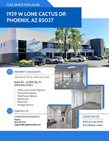 More Photos Of 1929 W Lone Cactus Dr, Phoenix Light Distribution For Lease