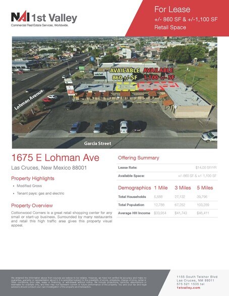 More Photos Of 1675 E Lohman Ave, Las Cruces Storefront For Lease