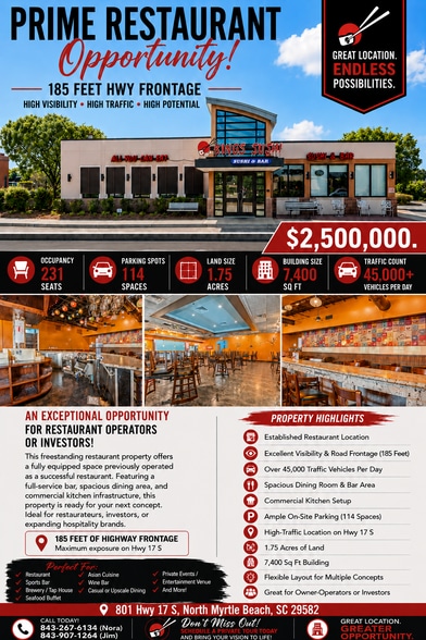 More Photos Of 801 Highway 17 S, North Myrtle Beach Restaurant For Sale