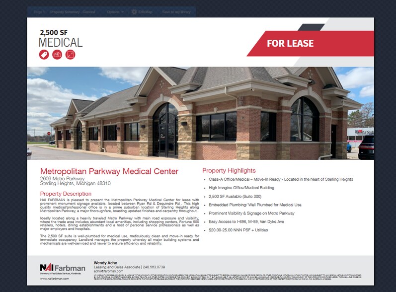 More Photos Of 2609 Metropolitan Pky, Sterling Heights Medical For Lease