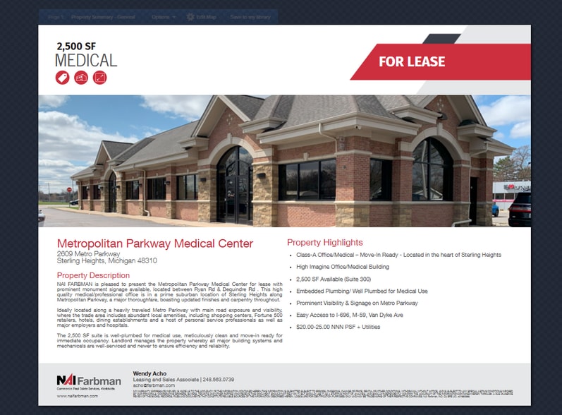 More Photos Of 2609 Metropolitan Pky, Sterling Heights Medical For Lease