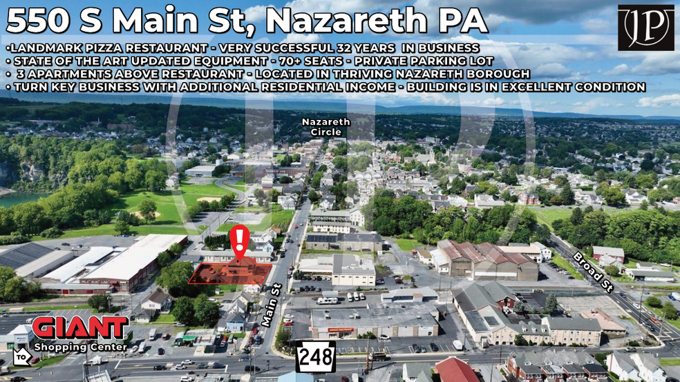 Primary Photo Of 550 S Main St, Nazareth Restaurant For Sale