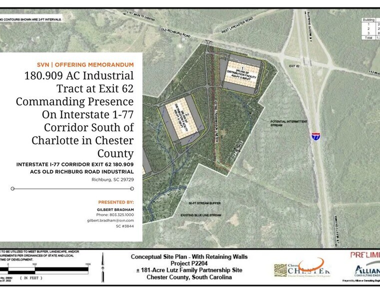 More Photos Of 180.909 AC Industrial Tract at Exit 62 Commanding Presence On Interstate 1-77 Corridor, Richburg Land For Sale