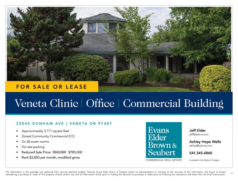 More Photos Of 25045 Dunham Ave, Veneta Medical For Sale