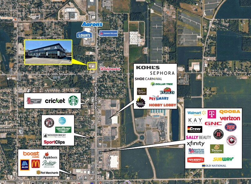 More Photos Of 3705-3719 S Scatterfield Rd, Anderson Storefront For Lease