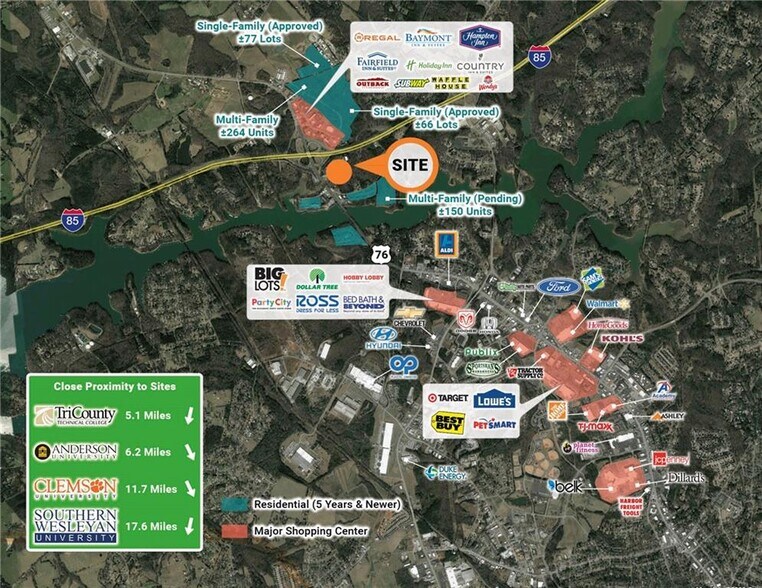 More Photos Of Lot R-1-B + R-2 Destination Blvd @ Hwy 76 & I-85, Anderson Land For Sale