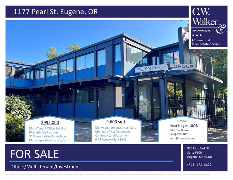 Primary Photo Of 1177 Pearl St, Eugene Office For Sale