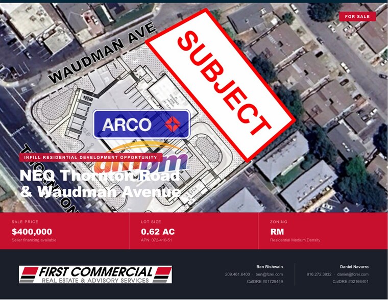 Primary Photo Of Waudman Ave @ Thornton Rd, Stockton Land For Sale