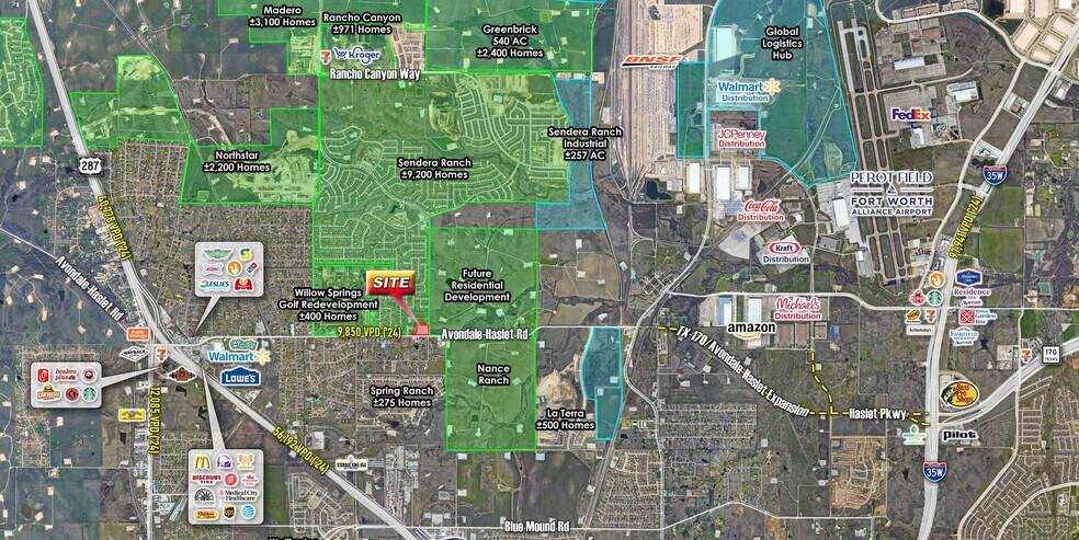 More Photos Of NWC Avondale-Haslet & Sendera Ranch Blvd, Haslet Land For Sale