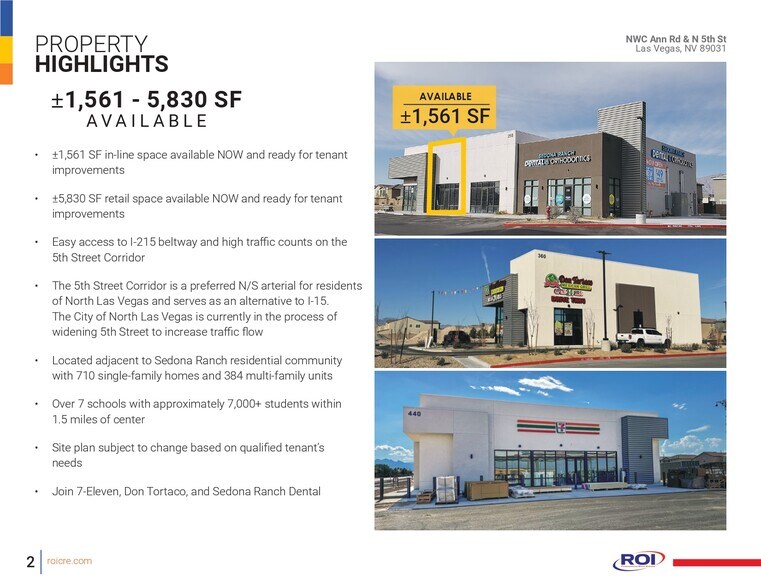 More Photos Of Ann Road & 5th Street, Las Vegas Unknown For Lease