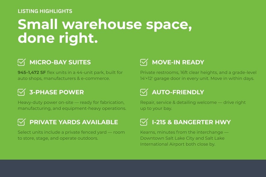 More Photos Of 5170-5176 W Liberator Dr, Kearns Warehouse For Lease